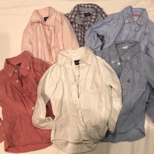 8 Long-sleeved button-up shirts 3T